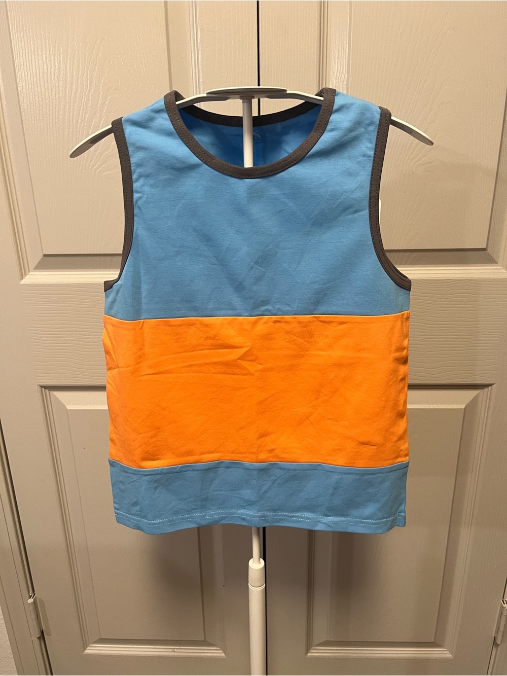 Kids Blue & Orange Colorblock Tank Top